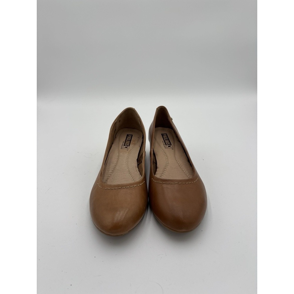 Pikolinos Tan Leather Cut Out Pump Heel Shoes Women's Sz 37 EU